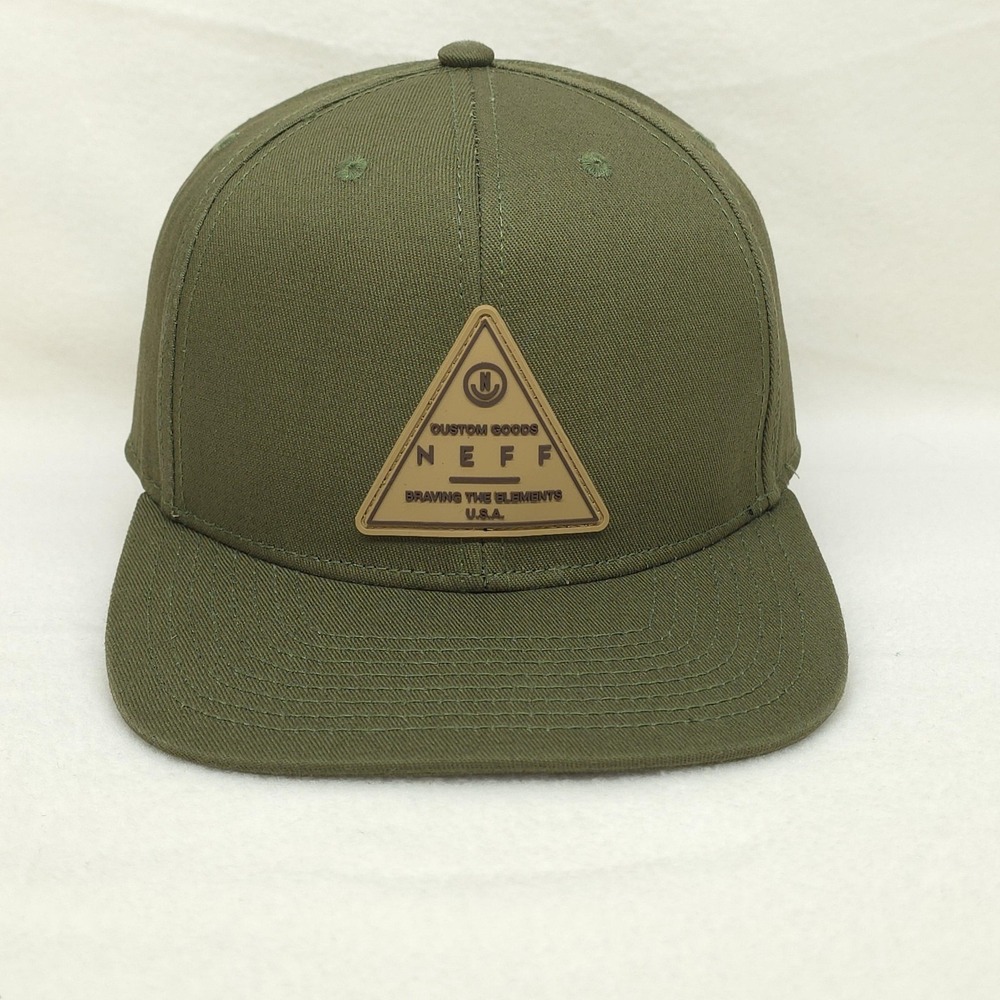 Neff Hat Snapback Mens One Size Green Twill Streetwear Skate Snowboard Y2K Patch